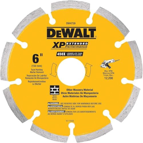 Dewalt DW4739 0.250 XP Diamond Tuck Point Blade, 6-Inch