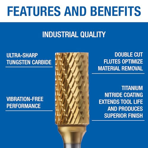 Champion Cutting Tool (SA16 TIN DC) Double Coated Carbide Bur