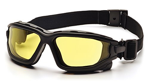 Pyramex (1-Pair) I-Force Sporty Dual Pane Anti-Fog Goggle, Black Frame/Amber Anti-Fog Lens (SB7030SDT)