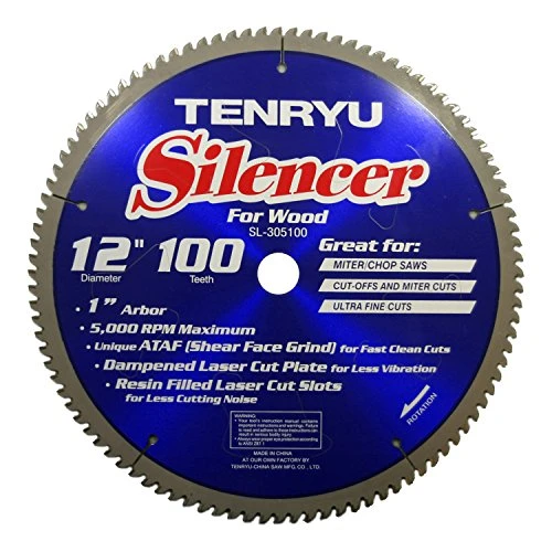 TENRYU Silencer SL-305100 12" 100 Carbide Teeth Miter Saw Blade