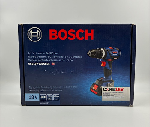 BOSCH GSB18V-535CB25 18V EC Brushless Connected-Ready 1/2 In. Hammer Drill/Driver Kit with (2) CORE18V® 4 Ah Advanced Power Batteries