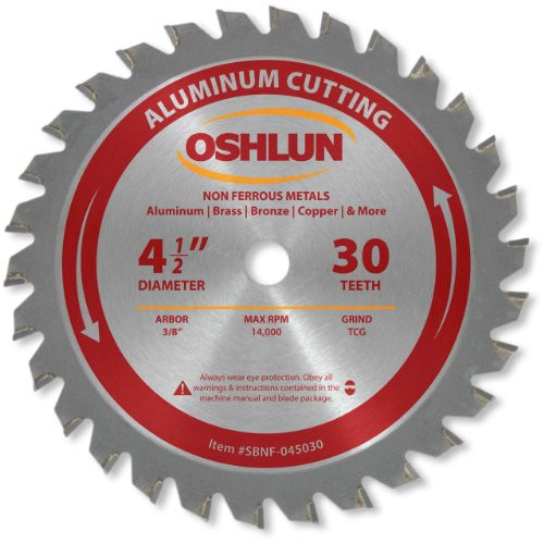 Oshlun SBNF-045030 4-1/2in 30 Tooth Aluminum Cutting Circular Saw Blade 3/8in Arbor