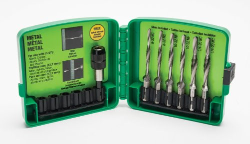 Greenlee LDTAPKIT Drill/Tap/Countersink Set, Hss, 7 Pcs., 8-32 NC to 1/4-20 NC