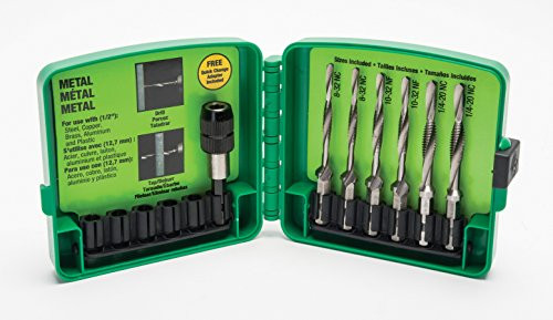 Greenlee LDTAPKIT Drill/Tap/Countersink Set, Hss, 7 Pcs., 8-32 NC to 1/4-20 NC