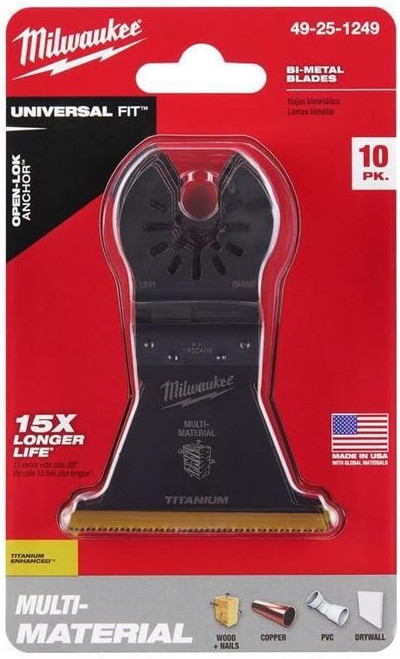 Milwaukee 49-25-1249 Titanium 10 Pack 2-1/2" Multi-Tool Oscillating Blades
