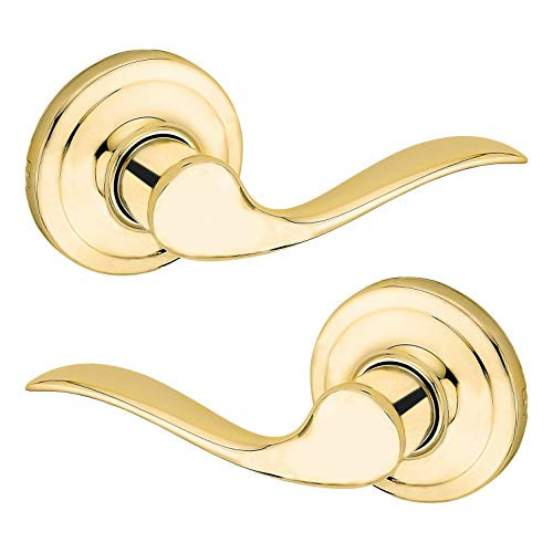 Tustin Hall/Closet Lever with Microban Antimicrobial Protection in Polished Brass, 720TNL 3 CP