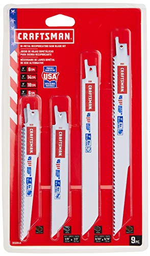 CRAFTSMAN Reciprocating Saw Blades, 9 Piece Kit (2058840-0)