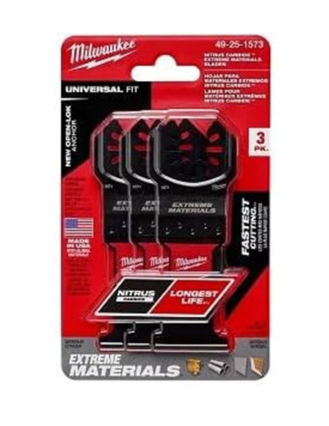 MILWAUKEE 3-Pk Nitrus Carbide EXTREME MATERIALS Oscillating Blades 49-25-1573