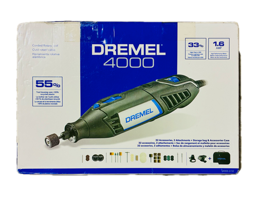 Dremel 4000-2/32 Variable Speed Rotary Tool Kit-Engraver, Polisher, and Sander- Perfect for Cutting, Detail Sanding, Engraving, Wood Carving, and Polising- 2 Attachments & 32 Accessories