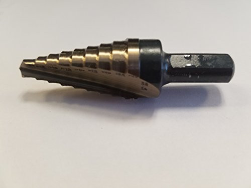 Norseman 45431 Step Drill 1/4" - 3/4" 9 Hole Sizes 3/8" Shank Self Starting Split Point B78-AG Made in USA