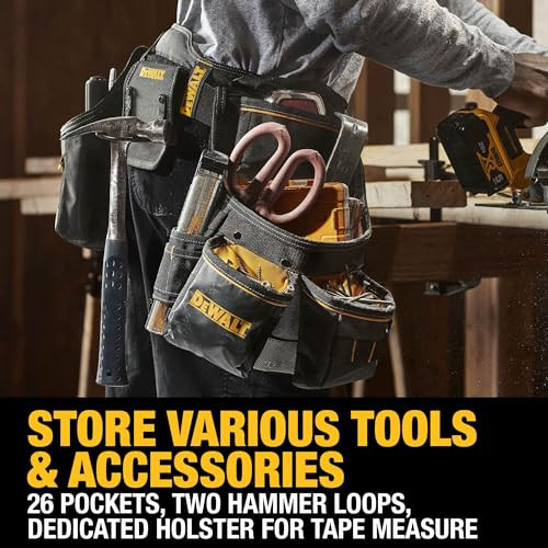 DEWALT Tool Belt, Durable, 26 Pocket Professional Belt (DWST540601)