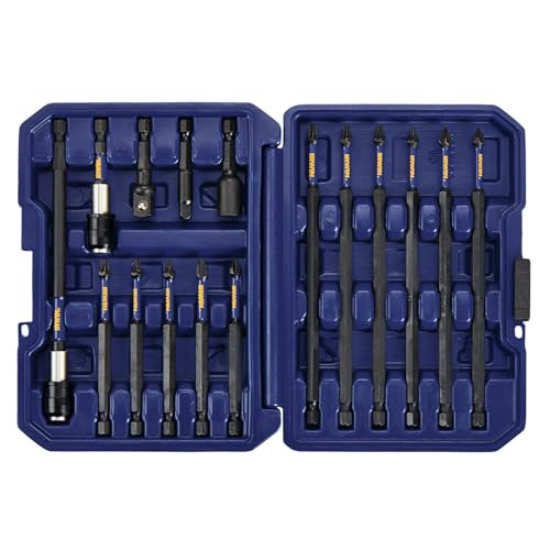 IRWIN Impact Screwdriving Bit Set, Assorted, 16 Piece (IWAF1316)