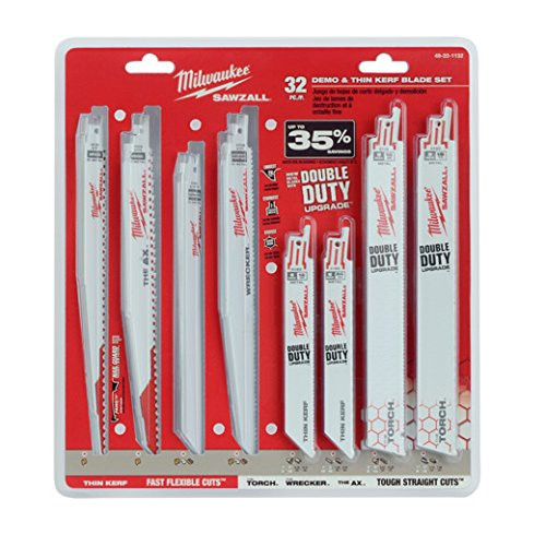 Milwaukee (32-Piece) 49-22-1132 Sawzall Blade Mega Set - Thin Kerf & Demo