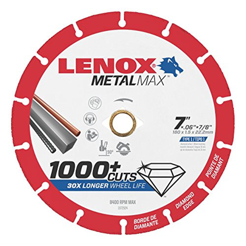 Lenox Tools 1972924 METALMAX Diamond Edge Cutoff Wheel, 7" x 7/8"