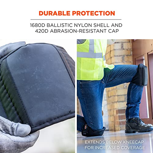 Ergodyne ProFlex 350 Protective Slip-Resistant Knee Pads, Gel Foam Padded Technology, Adjustable Straps, Black, 18350