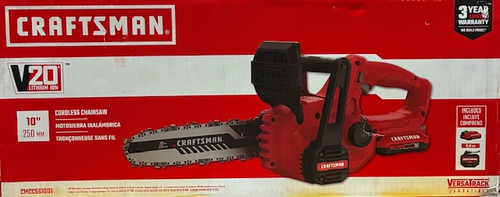 CRAFTSMAN Mini Chainsaw, 10 inch Mini Chainsaw Cordless, Electric Chain Saw, V20 Battery and Charger Included, Handheld Tree Trimmer Wood Cutter (CMCCS610D1)