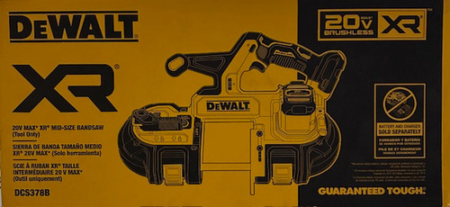 DEWALT 20V MAX XR Bandsaw, Brushless Motor, Portable and Cordless, 3-3/8 Inch Cut Capacity, Bare Tool Only (DCS378B)