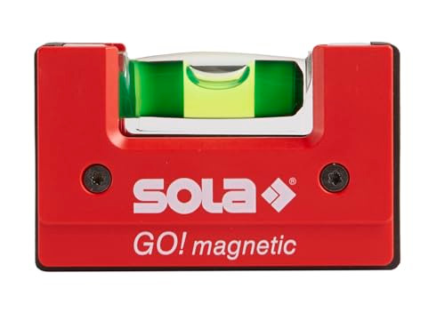 SOLA LSGOM GO! Magnetic Portable Level with Clip and 1 60% Magnified Vial, 3-Inch
