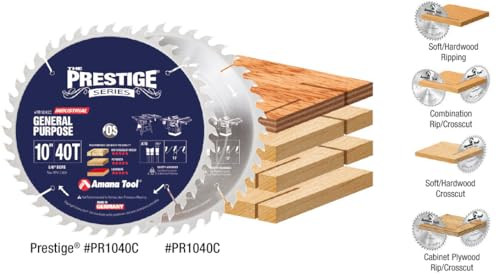 Amana Tool - PR1040C Electro-Blu Carbide Tipped Prestige General Purpose 10 Inch Dia 40T A