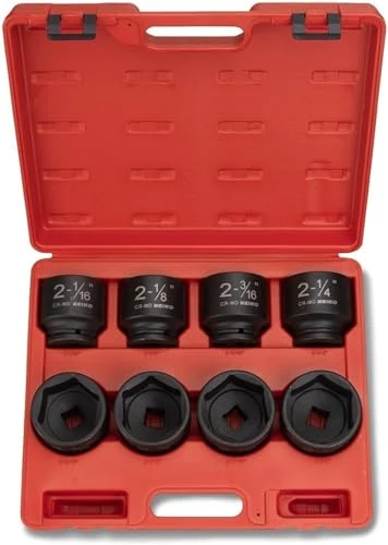 NEIKO 02392A 3/4" Impact Socket Set, 3/4” Drive, 8 PC Jumbo Sockets, SAE Standard Sizes 2-1/16 Inch to 2-1/2 Inch, Chrome-Moly Cr-Mo Steel