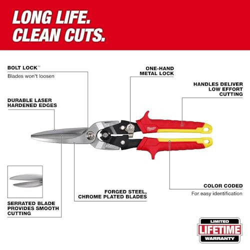 Milwaukee Electric 48-22-4567 - Long Cut Aviation Snips