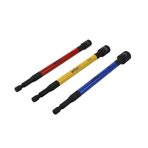 Wiha 70495-0 3 Piece Color Coded Magnetic Nut Setter SAE Set