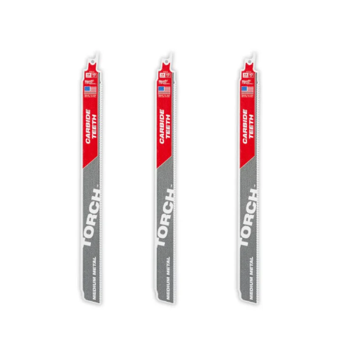 Milwaukee 48-00-5353 12" Reciprocating Saw Blade 10TPI The TORCH with Carbide Teeth for Medium Metal 3PK