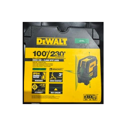 DEWALT Laser Level, Cross Line and Spot Laser, Green (DW0822CG)