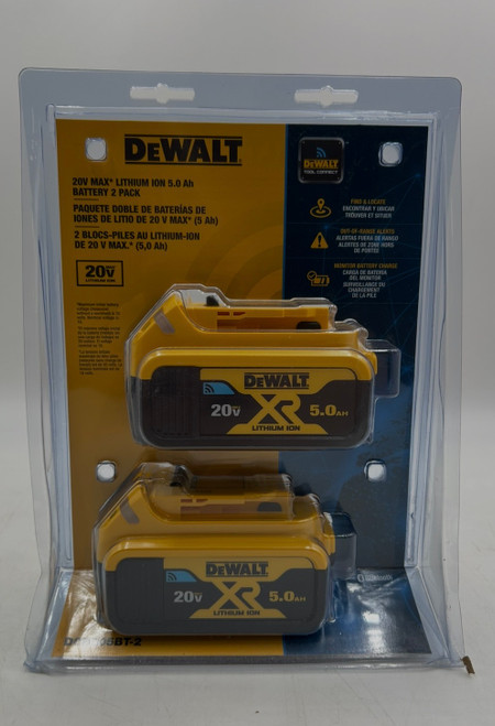 DEWALT 20V MAX 5 Ah Lithium Ion Battery with Integrated Bluetooth for Tool Connect (DCB205BT-2)