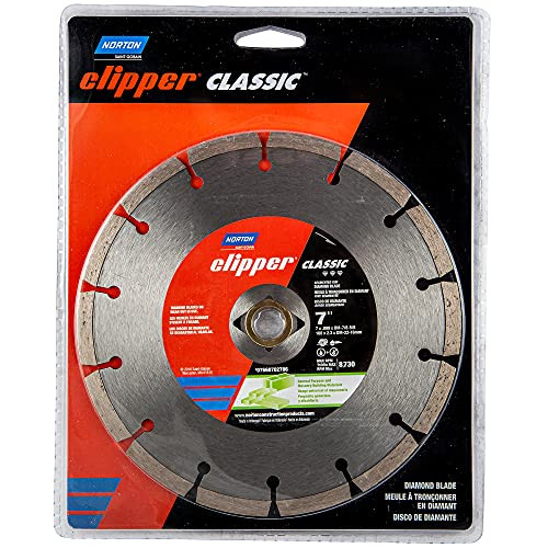 Norton Diamond 7" Wheel Tile Saw Blade, Clipper Classic Diamond Cutting Wheel, Segmented Rim Type 01, Diamond High-Speed Cutting Disc for Tile, Pack of 1
