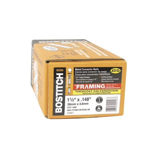 Bostitch (1000 Count)  PT-MC14815G-1M 1-1/2" X .148 Galvanized Metal Connector Nails