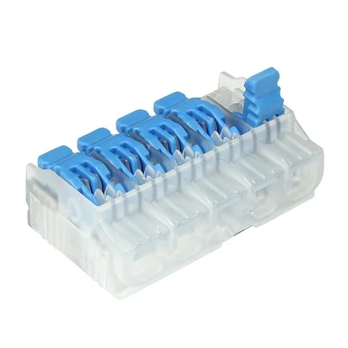 Ideal Electrical in-Sure Lever Wire Connector,12 AWG, 5-Port(30-10L25), Box of 75—Compact Releasable Connectors for Solid and Stranded Wire