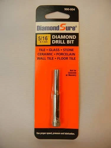 DiamondSure Diamond Drill Bit Hole Saw for Glass and Tile, 5/16", 8.1mm