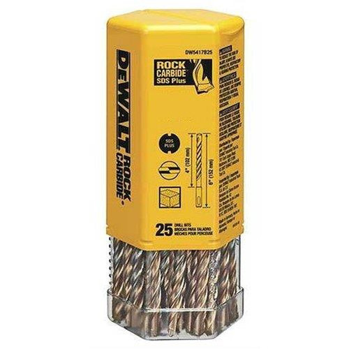 DeWalt DW5418B25 DeWalt 1/4" x 6-1/2" x 8-1/2" Rock CarbideTM SDS+ Hammer Bit (Bulk 25)