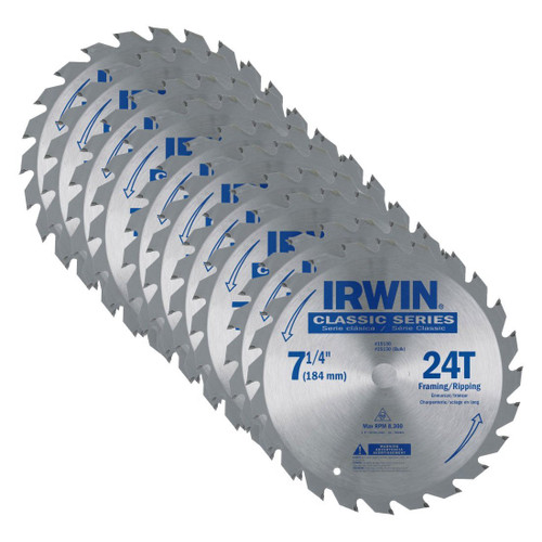 Irwin 25130 Classic Series Circular Saw Blade 24T 7-1/4 (Pack of 10)