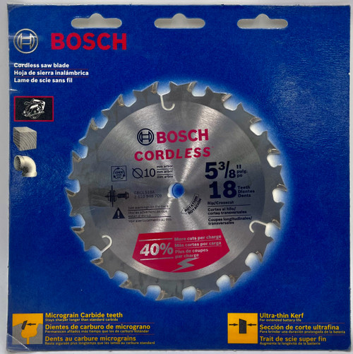 Bosch CBCL518A 5-3/8-Inch 18 Tooth ATB General Purpose Saw Blade with 5/8"" Arbor