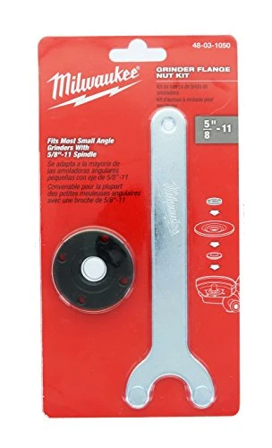 Milwaukee Genuine OEM 48-03-1050 Spanner Wrench and Spindle Flange Lock Nut Combination Kit for Angle Grinders with 5/8 Inch 11 Spindles (Angle Grinder Not Included)