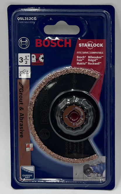 Bosch OSL312CG Starlock Oscillating Multi Tool kerf Carbide Grit Grout Grinding Blade, 3-1/2 x 1/8"