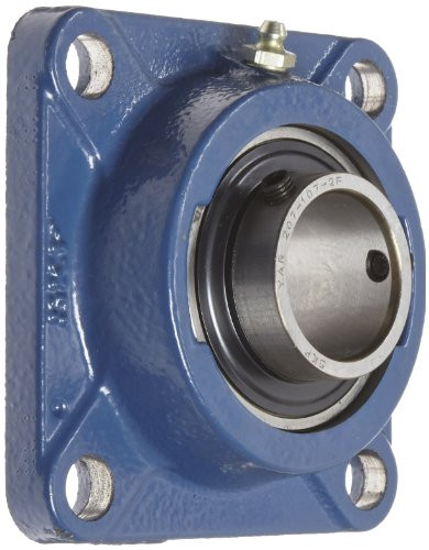SKF FY 1.7/16 TF Ball Bearing Flange Unit, 4 Bolts, Setscrew Locking, Regreasable, Contact and Flinger Seal, Cast Iron, Inch, 1-7/16" Bore, 3-5/8" Bolt Hole Spacing Width, 4410lbf Dynamic Load Capacity