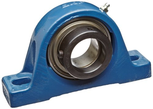 SKF SY 1.11/16 FM Pillow Block Ball Bearing, 2 Bolts, Normal-Duty, Eccentric Locking Collar, Contact Seals, Cast Iron, Inch, 1-11/16" Shaft, 2-1/8" Base To Center Height, 5-21/32" Bolt Hole Spacing Width, 7470 pounds Dynamic Load Capacity