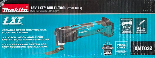 Makita XMT03Z 18V LXT Lithium-Ion Cordless Multi-Tool, Tool Only
