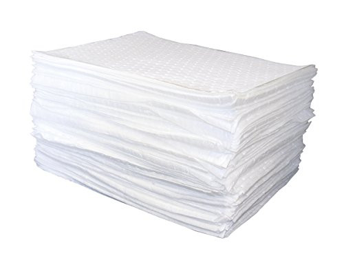 SAS Safety 7710 Absorbent Oil Pads 16-Inch by 20-Inch, Box of 100 Non-Aqueous Liquid Mats