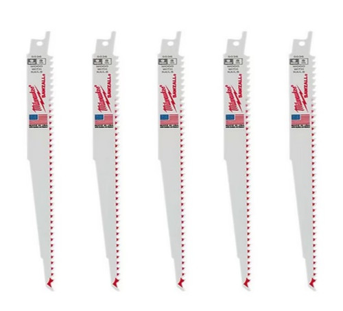 Milwaukee 48-00-5036 Super Sawzall Blade 5 Teeth per Inch 9-Inch Length
