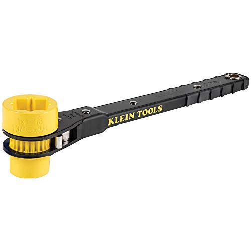 Klein Tools KT151T  4-in-1 Lineman's Ratcheting Wrench, 13"