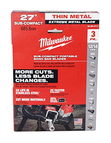 MILWAUKEE 48-39-0711 Extreme Thin Metal Band Saw Blades 27in