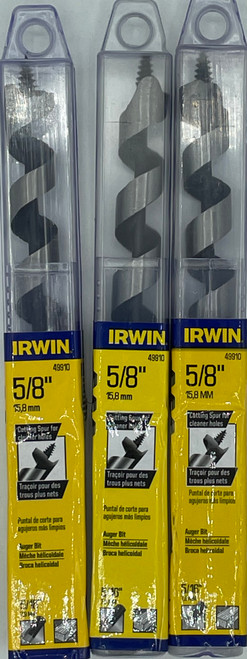 Irwin Industrial Tools 49910 I-100 5/8-Inch Auger Bit, 3 Pack