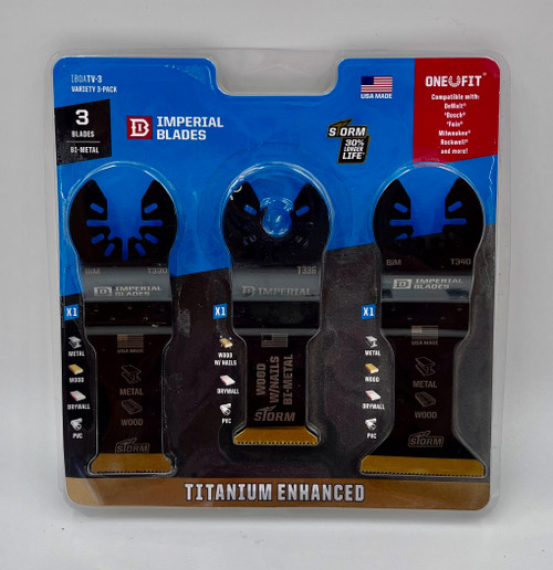 Imperial Blades-IBOATV-3 Made in the U.S.A.-ONE FIT Variety Pack STORM Fits: Fein,Bosch,Rockwell,DeWalt,Milwaukee,Dremel,Makita & More 3-PK
