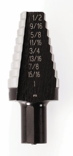 Irwin 10220 Unibit20 9/16-Inch to 1-Inch 1/2-Inch Shank Hole Enlarging Step D...