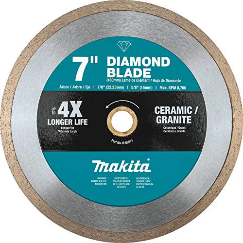 Makita B-69571 Continuous Rim General Purpose Diamond Blade, 7"