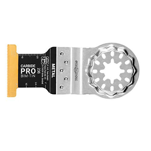 Fein StarLock E-Cut Carbide Pro Hard Metal Saw Blade - Plunge Cut, Titanium Coated, 1-3/4" Length x 1-3/8" Width - 63502236260